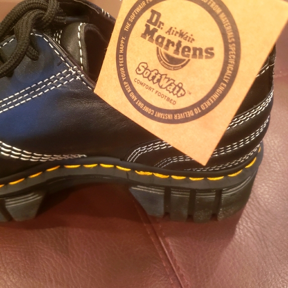 Dr. Martins AUDRICK WHITE STITCH LEATHER PLATFORM SHOES - Picture 8 of 9